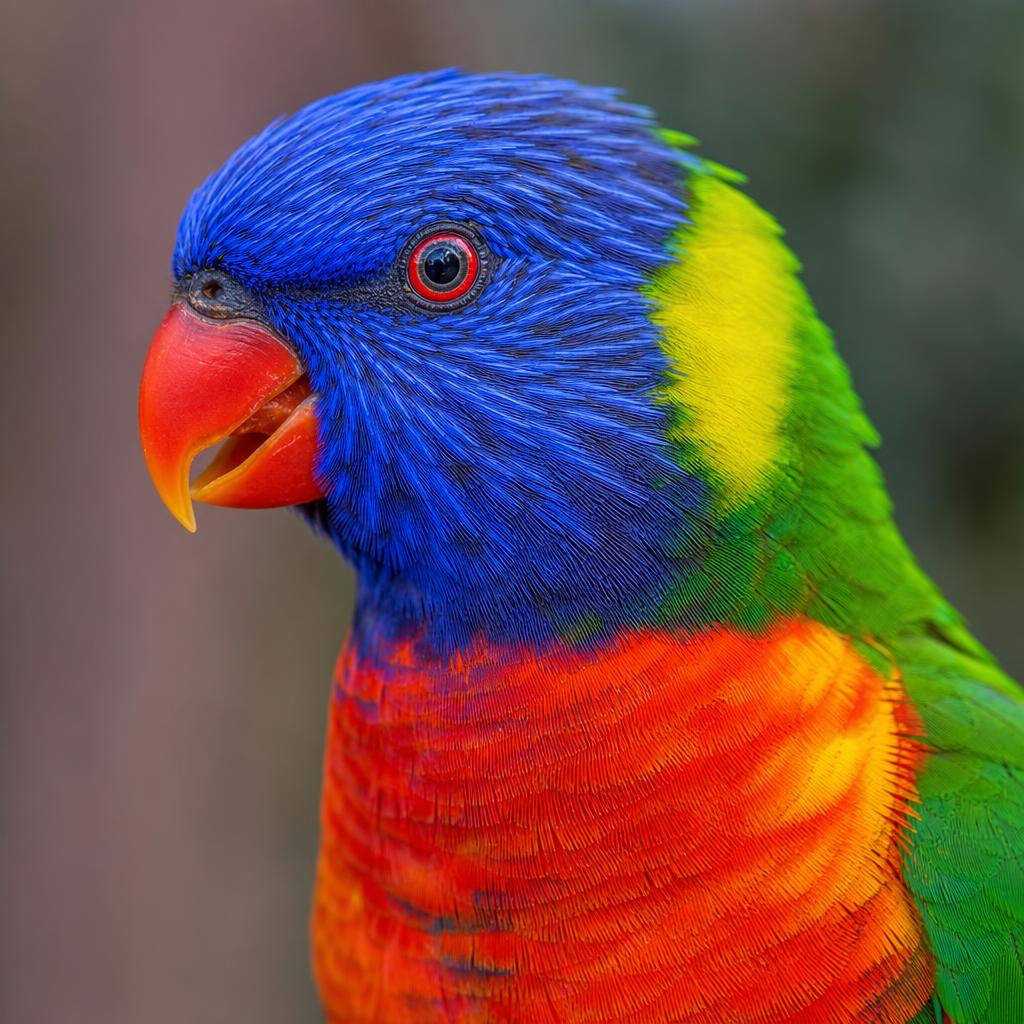 Lorikeet Arcoíris – cabeza azul y pecho rojo